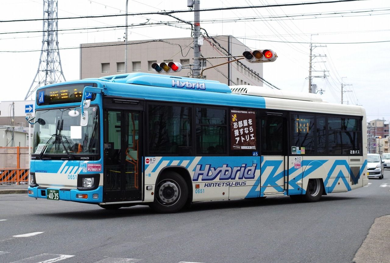 日野・ブルーリボンHL系(近鉄バス0651・大阪200か4035) : 近江発､ま
