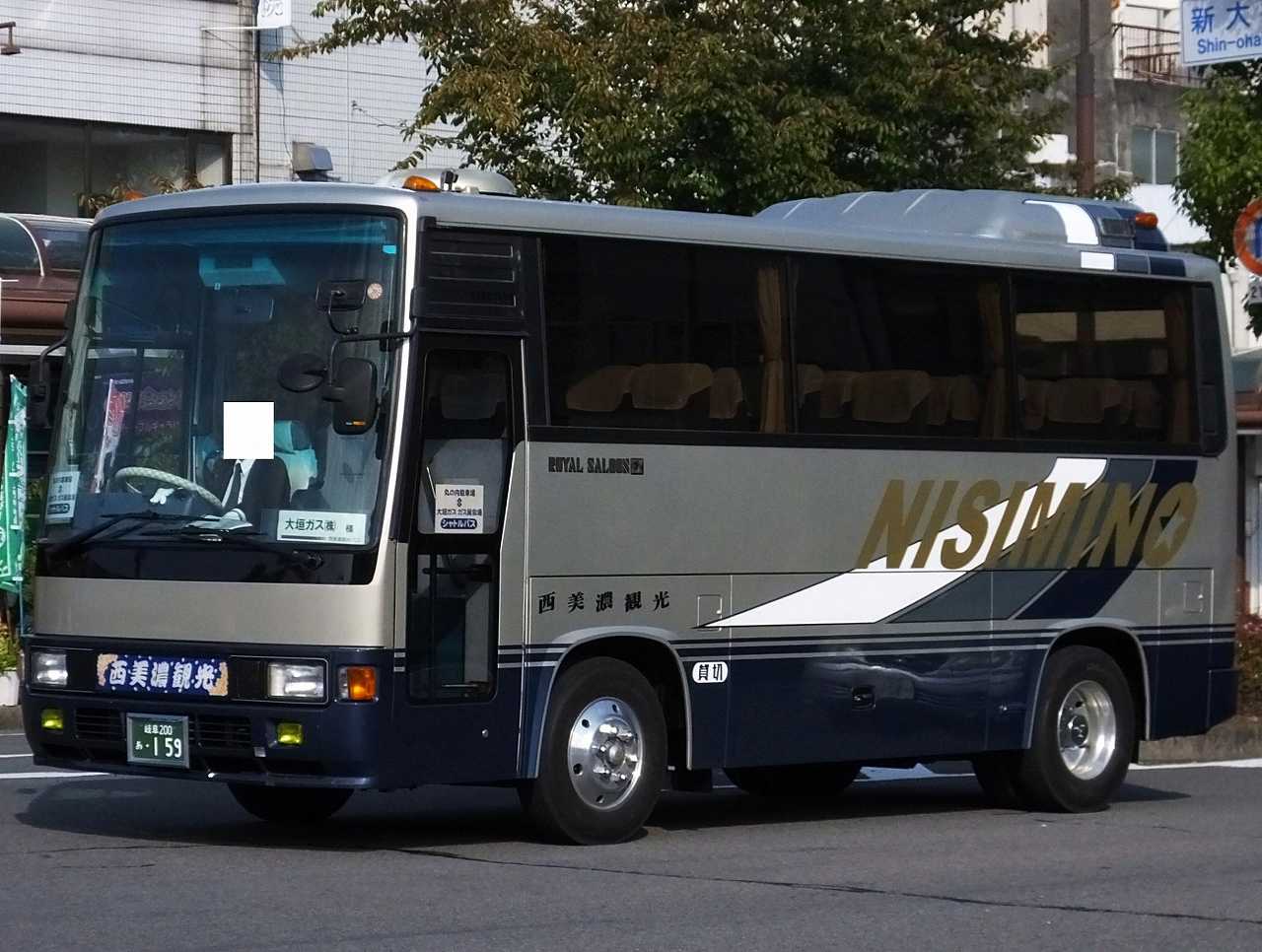 日野 レインボーch系 西美濃観光バス 岐阜0あ159 近江発 まりーんの道が続く限り