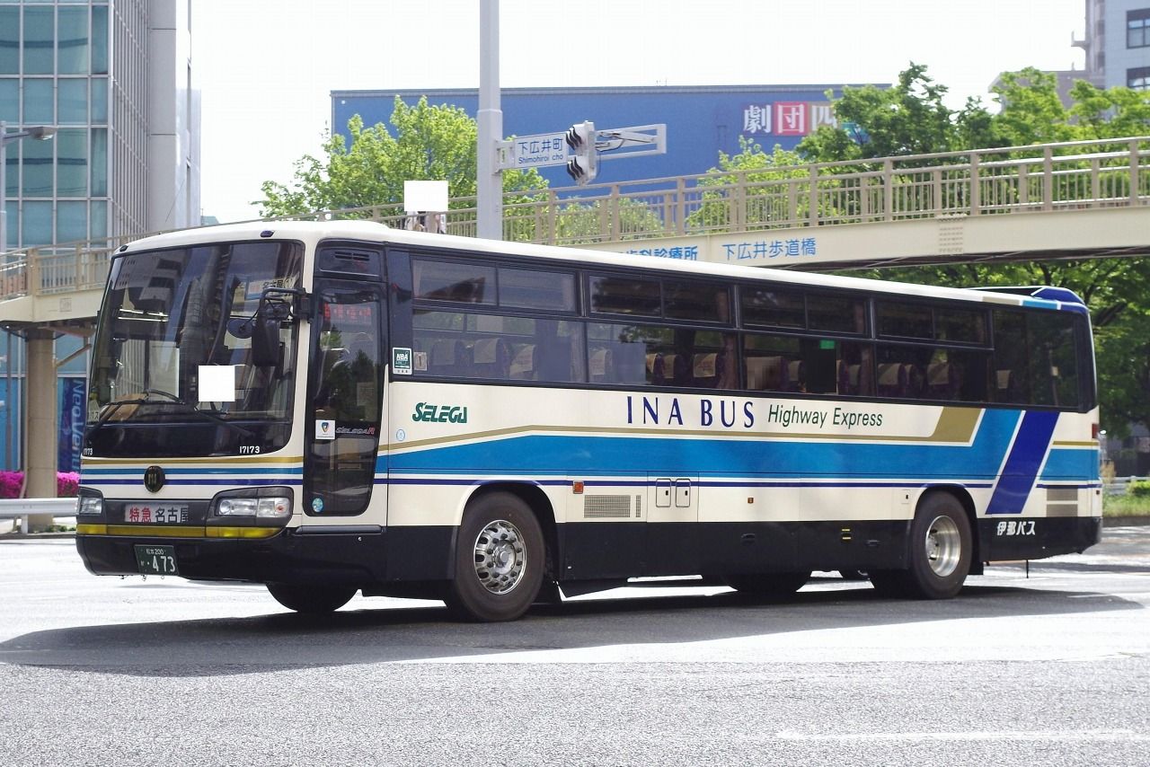 日野・セレガR(伊那バス17173・松本200か473) : 近江発､まりーんの道が