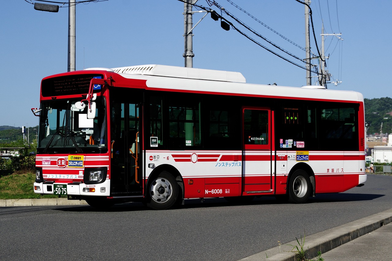 いすゞ・エルガミオ（京阪バスN-6008・大阪200か5075） : 近江発､ま