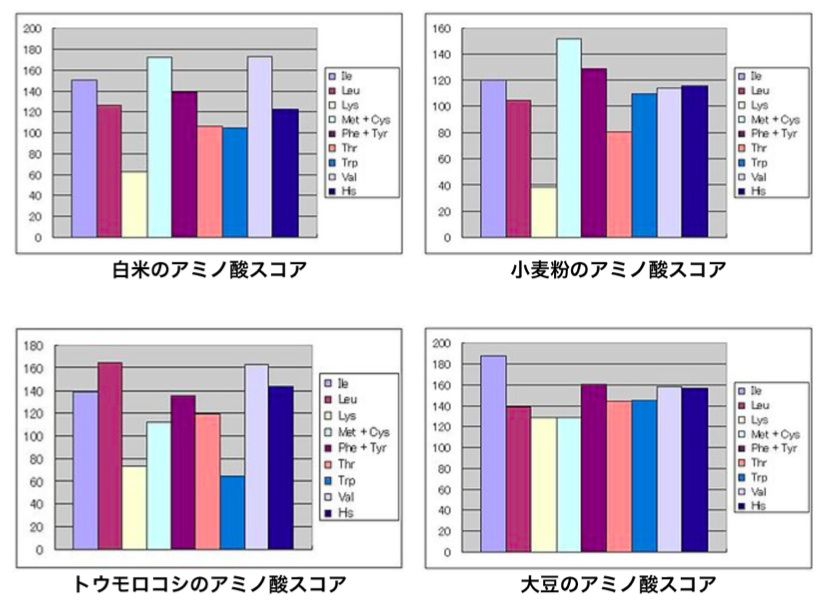 アミノ酸スコア表
