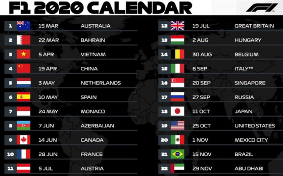 年f1カレンダー Fia公認 F1通信