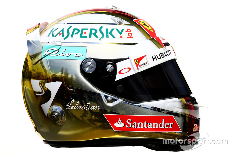 セバスチャン ベッテル 1/2 ヘルメット 直筆サイン入り フェラーリ2015 F1 フェラーリ ベッテル 1／2 サイン入りヘルメット