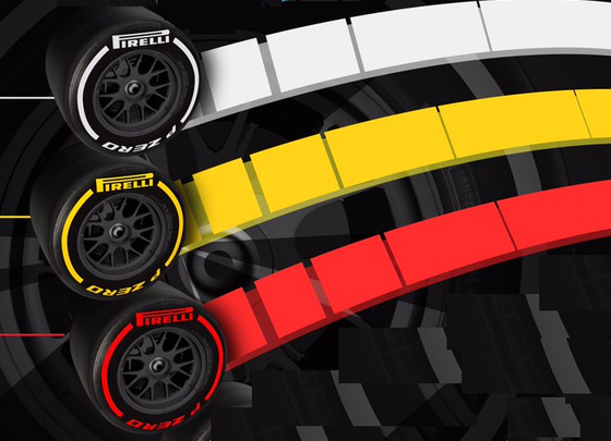 2019年F1のタイヤは3色(白、黄色、赤)