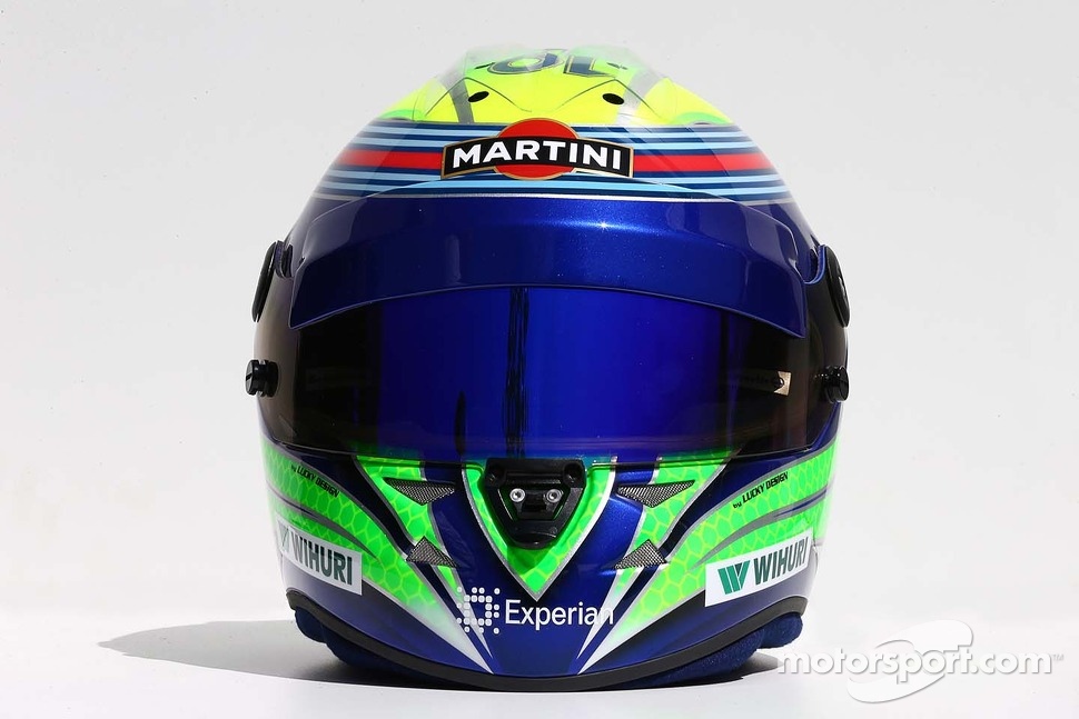 フェリペ・マッサ（ウィリアムズ）： F1ヘルメットとレーシングスーツ