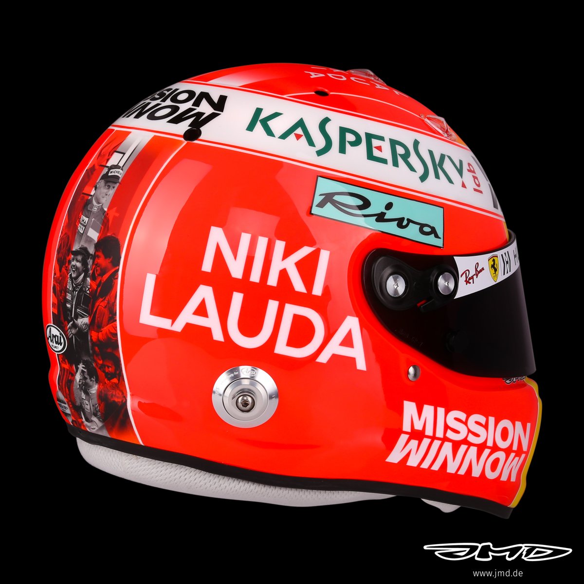 ベッテル ニキ ラウダ仕様のヘルメット F1モナコgp F1通信 ベッテル ニキ ラウダ仕様のヘルメット F1モナコgp F1通信