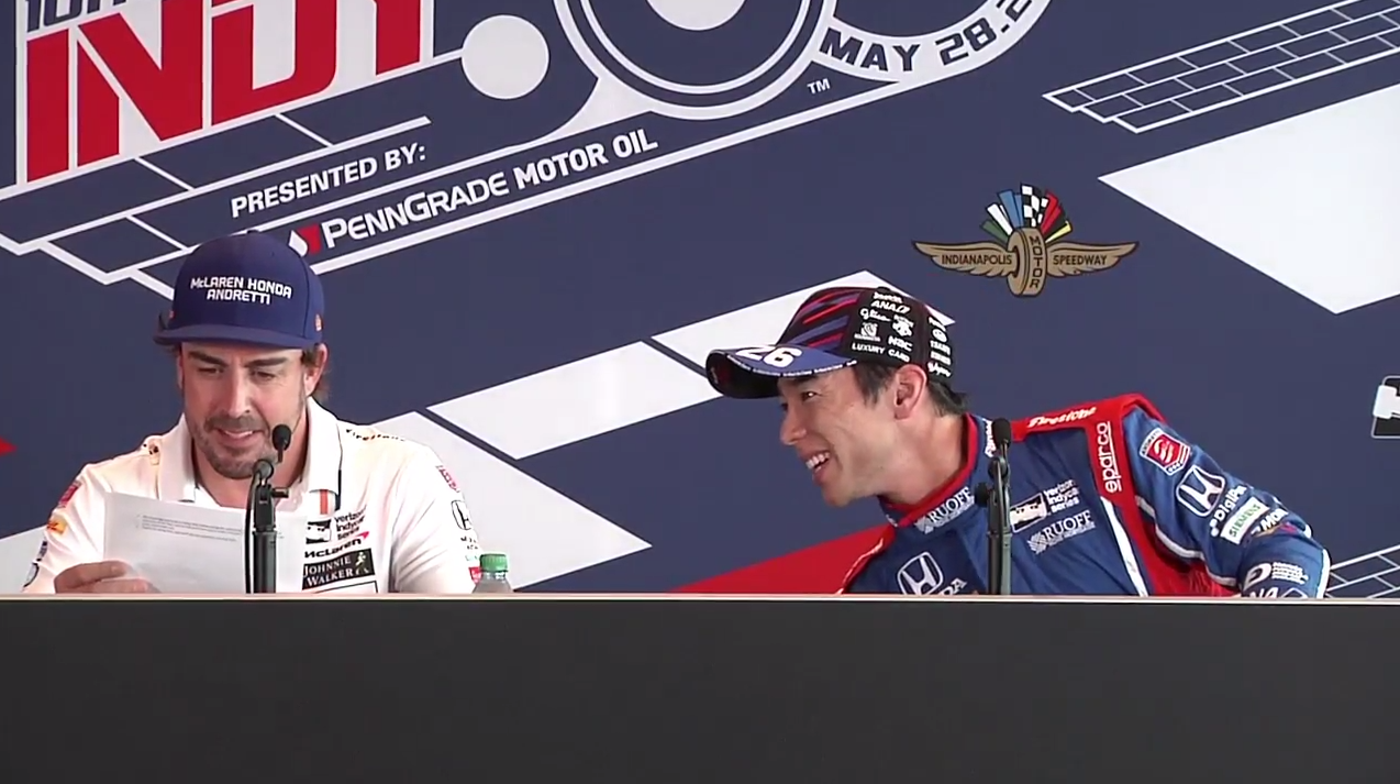 インディ500動画 アロンソと佐藤琢磨の記者会見 カーブ デイ F1通信