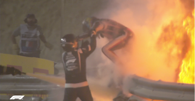 グロージャン 炎からの脱出 動画 F1バーレーンgp F1通信