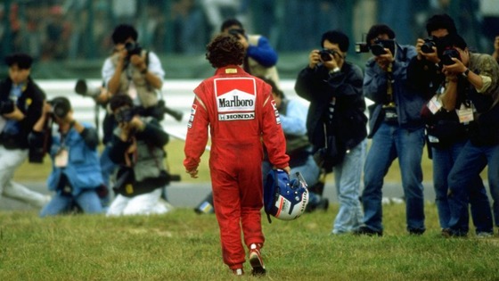 アラン・プロスト、アイルトン・セナと接触してリタイヤ:1990年F1日本GP