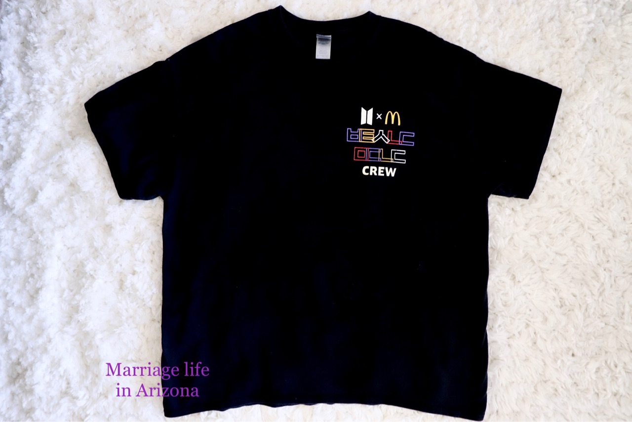 貴重！BTSとマクドナルドのクルーTシャツをいただきました🙏＋