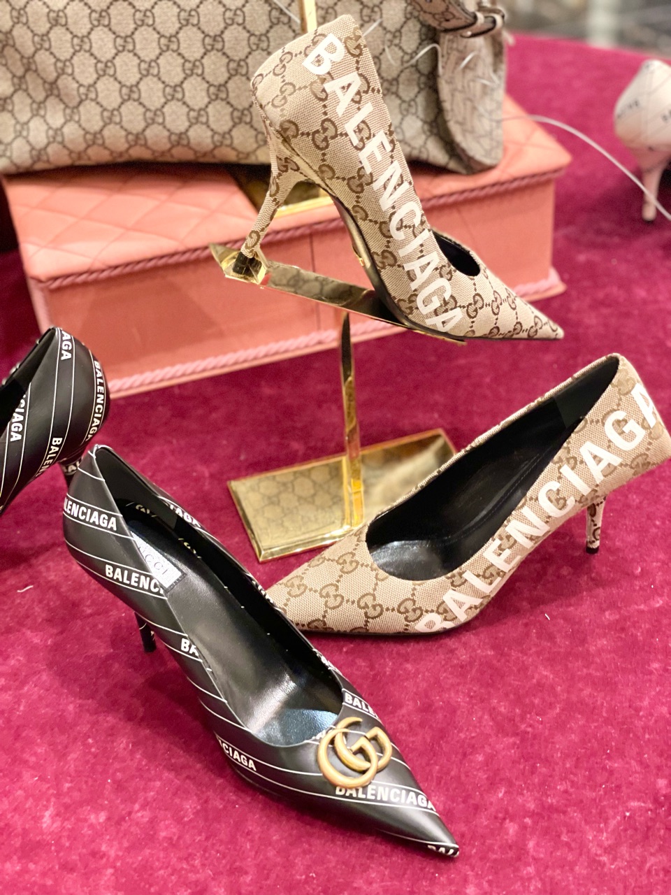GUCCI BALENCIAGA ハイヒール ベージュ