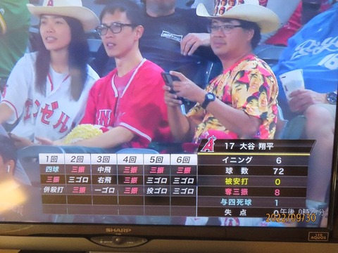 大谷六回