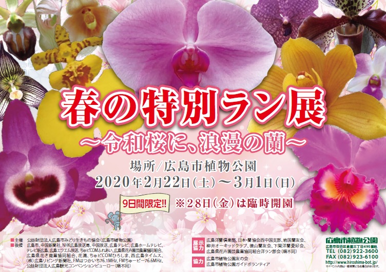 9日間限定 広島市植物公園では2月22日 土 3月1日 日 に 春の特別ラン展 が開催されるみたい 体験教室や実演会も まるごと安佐南 安佐北ブログ