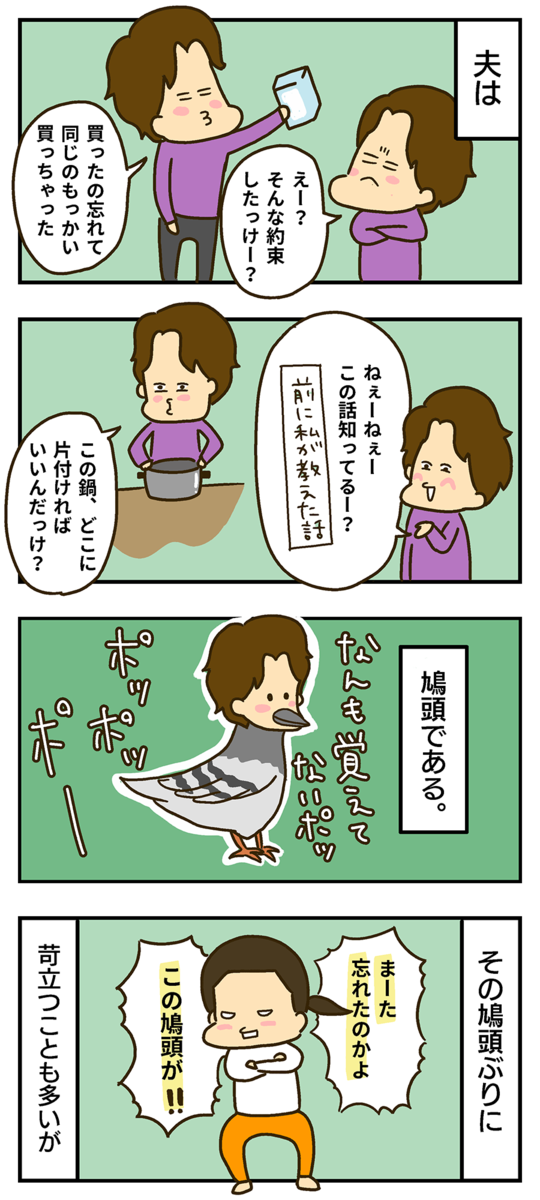 わたしの夫は鳩頭 夫婦コミックエッセイ おでこがまぶしい