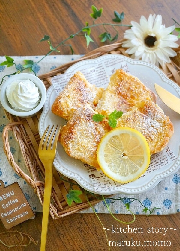 中までしっとり❤チーズ―ケーキ風フレンチトースト