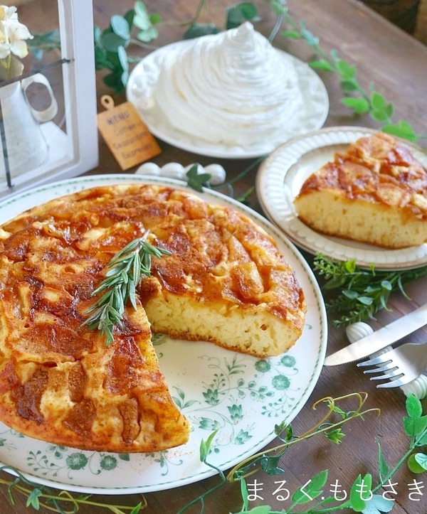 素朴だけど癖になる！アレを使って♪ふっくらケーキみたいな～りんごのホットケーキ＆びわ湖開き