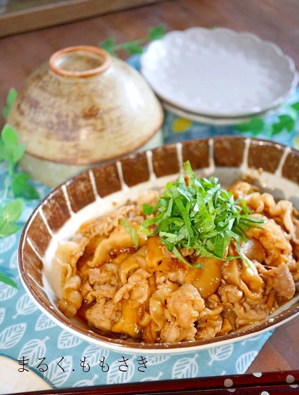 ご飯がすすむ♪豚肉とキノコの梅シソ照り焼き＆嫉妬