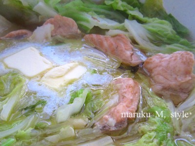 鮭バター鍋1