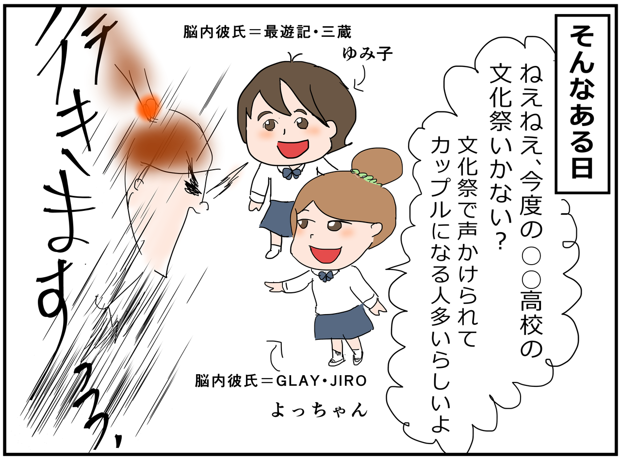 非モテ女子高生がモテ高校の文化祭に行った話その たまに家から出るまるまるかの絵日記