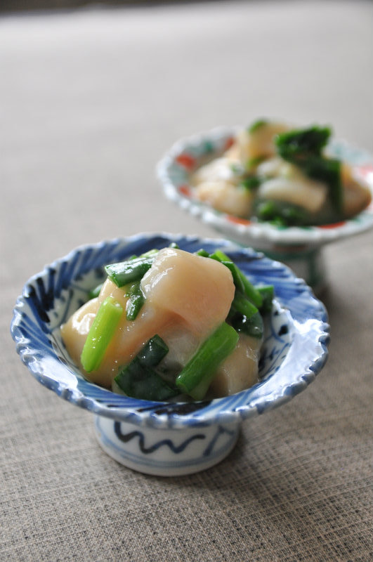 帆立貝柱の醤油そば添え レシピ