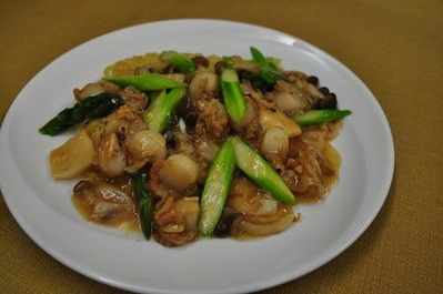 ベビーホタテボイルのあんかけ焼きそば