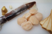 ホタテとイカのパン揚げ-材料