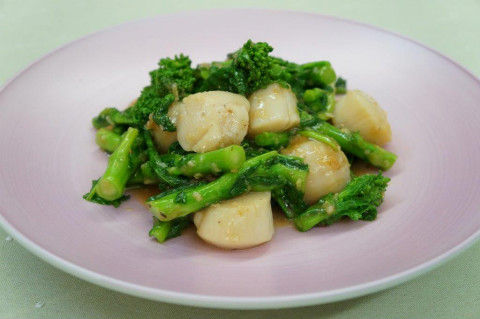 Recipe11 ホタテと菜の花の炒め物 おさかなマイスター鳥谷部ブログ