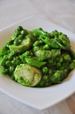 貝柱のグリーンソース