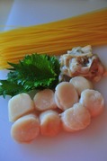 帆立の味噌味パスタ-材料