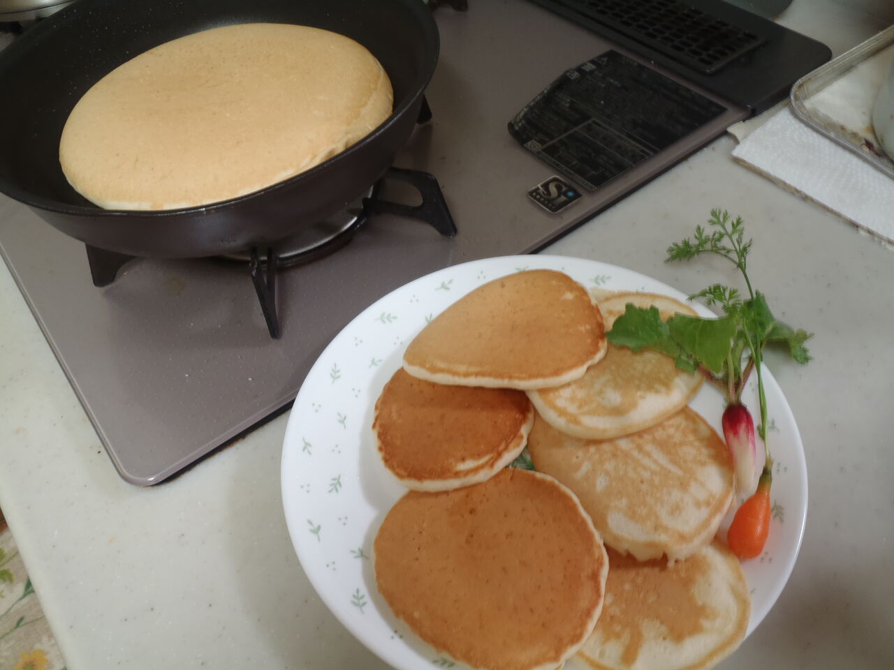 今日のおやつ パンケーキ 秋田のやまんば