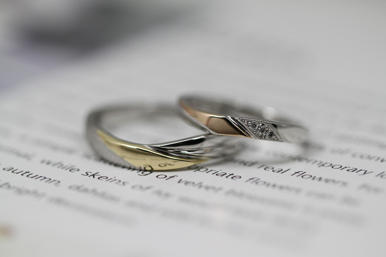 手作り結婚指輪は綺麗めのコンビリング 手作り指輪の専門店 アトリエ フランシスカ の製作日記