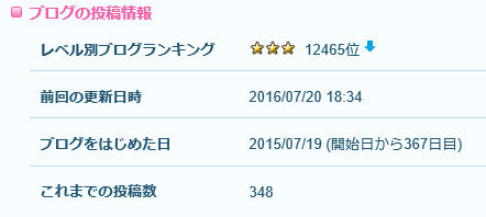 ブログ1年