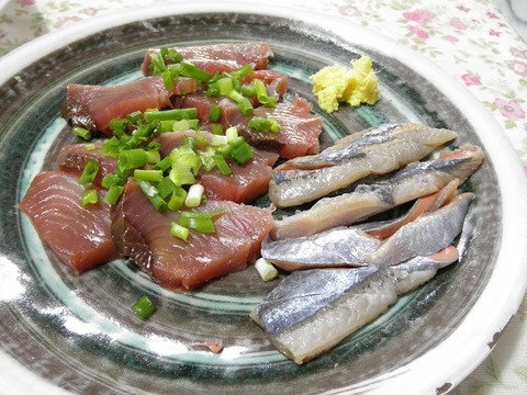 生サンマと生鰹の刺身