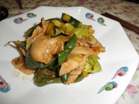 回鍋肉ズッキーニ入り