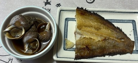 つぶ煮&焼き鰈
