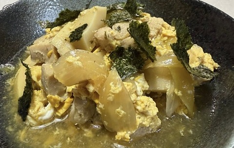 鶏と筍の卵とじ