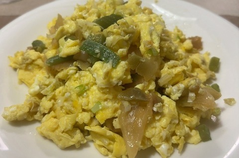 ザーサイと山クラゲの卵炒り