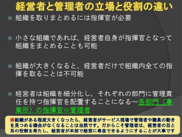 経営者と管理者の役割