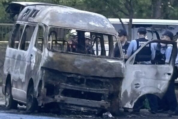 炎上した通所介護送迎車両