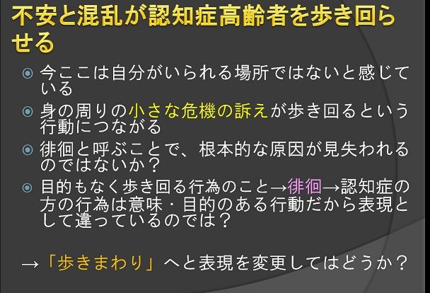 徘徊を歩き回りへ