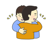 強くハグしてくれた