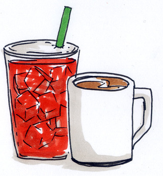 イラスト/コーヒーとジュース