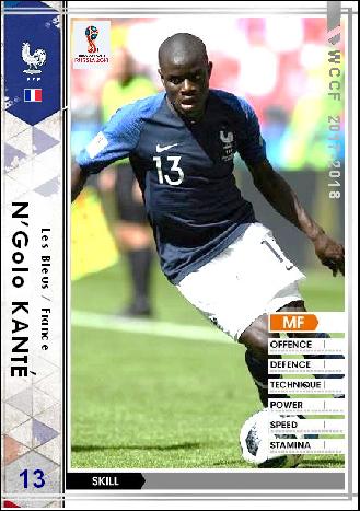 17 18 Re エンゴロ カンテ フランス代表 Wccfオリカ選手名鑑 Wccf Is Forever