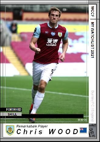 21 Watchlist クリス ウッド バーンリーfc Wccfオリカ選手名鑑 Wccf Is Forever