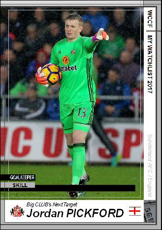 16 17 Watchlist ジョーダン ピックフォード サンダーランドafc Wccfオリカ選手名鑑 Wccf Is Forever