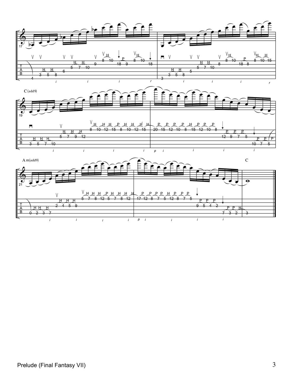 TAB譜】 Final Fantasy TAB譜】 Final Fantasy