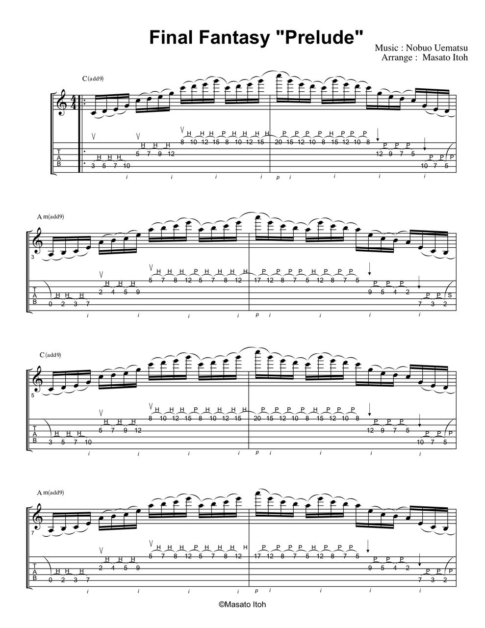 TAB譜】 Final Fantasy TAB譜】 Final Fantasy
