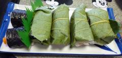 pict-柿の葉、山ゴボウ巻き-1