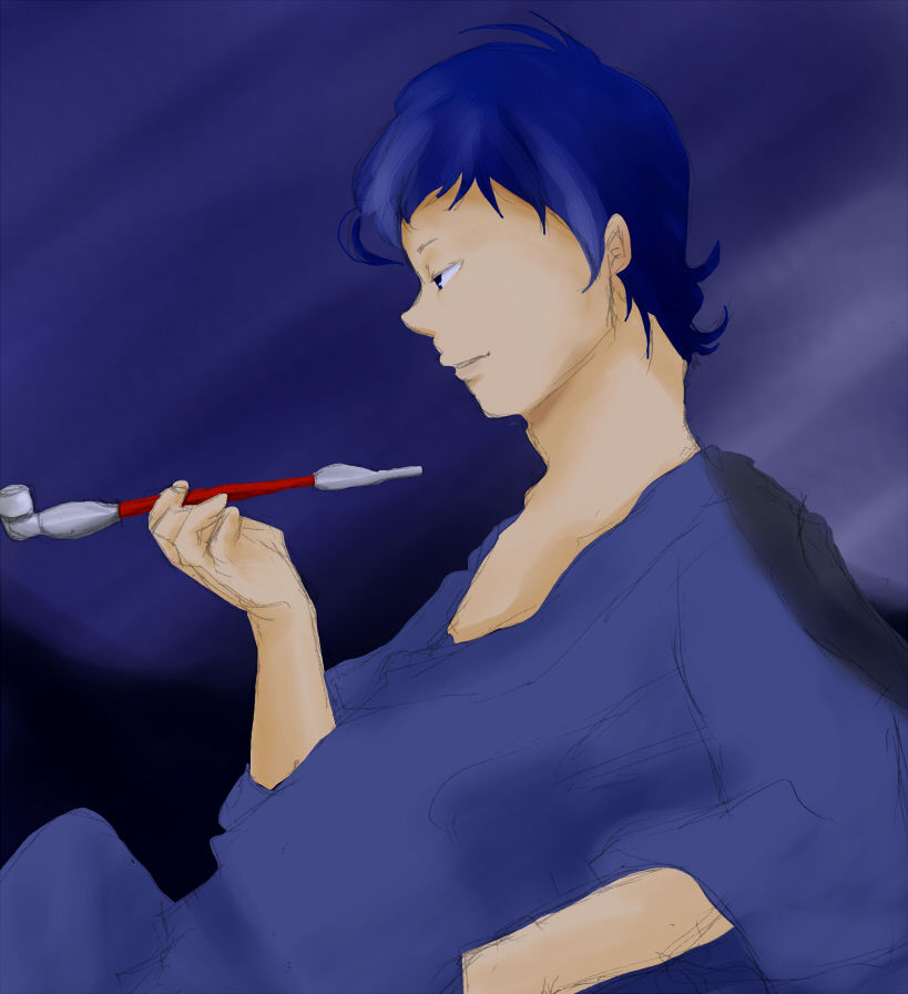 煙管 黒白湯 アマチュア野球のイラスト保管庫