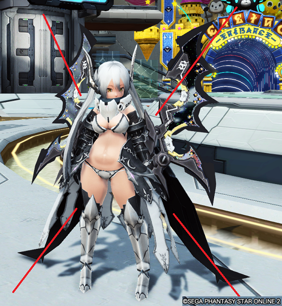 羅刹面無し戦闘モードとアクセ移植の小ネタ マシロとpso2 羅刹面無し戦闘モードとアクセ移植の小ネタ マシロとpso2